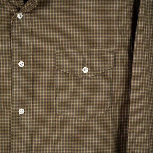 Ralph Lauren Men's Long Sleeve Button Down Shirt Green Tan Plaid Size 16 1/2 - Picture 5 of 7